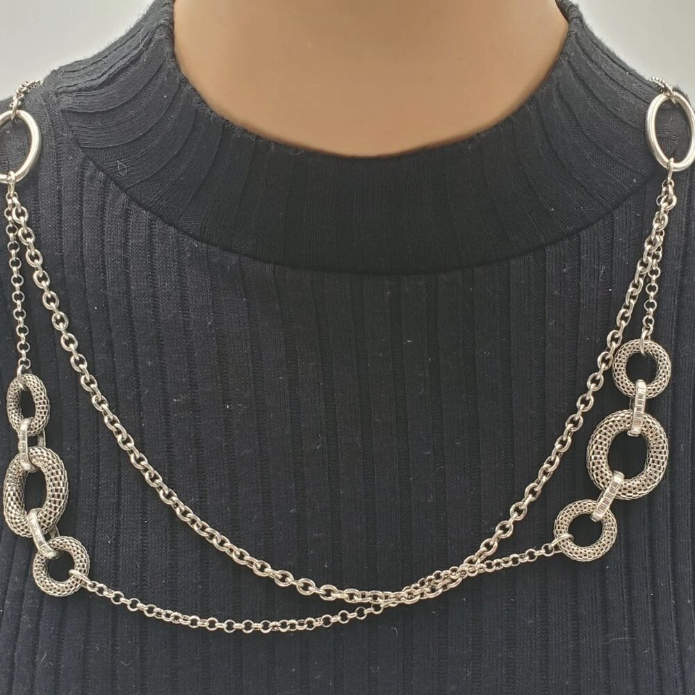 Premier Design Silver Tone Chunky Statement Chain Link Necklace